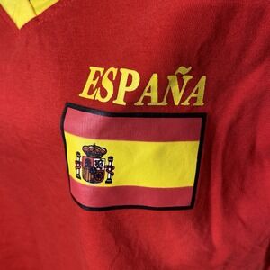 Spain Espana V-neck Shirt Ladies Red Size XL Snug Fit World Cup FIFA Soccer